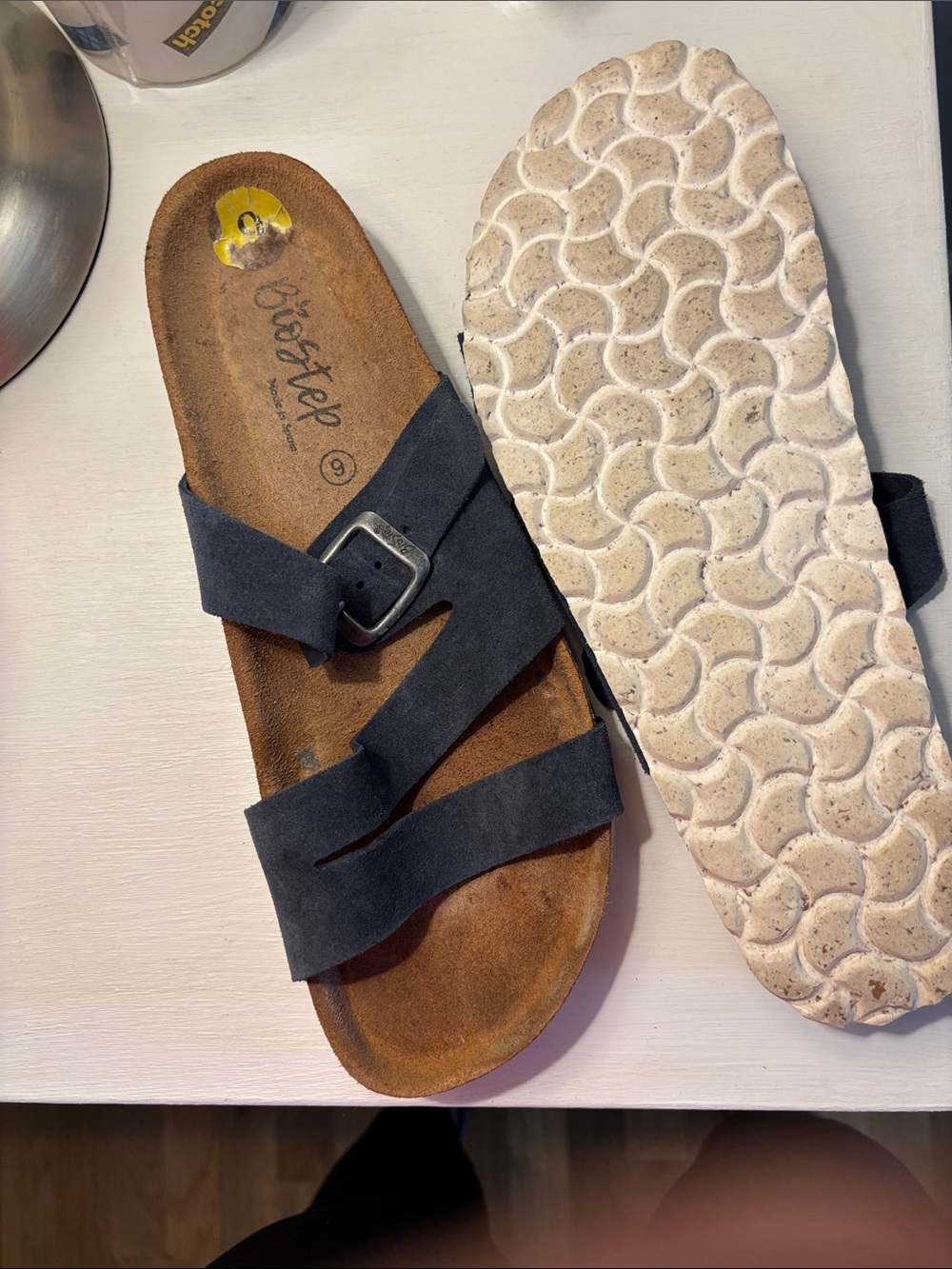 Comfort Slide Sandals in Navy Blue